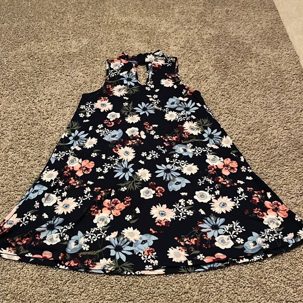 Flower print flowy summer dress